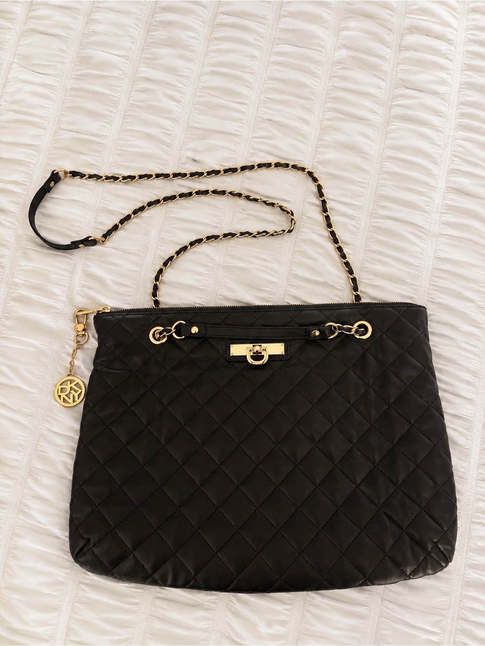 DKNY Quilted Black Shoulder Bag